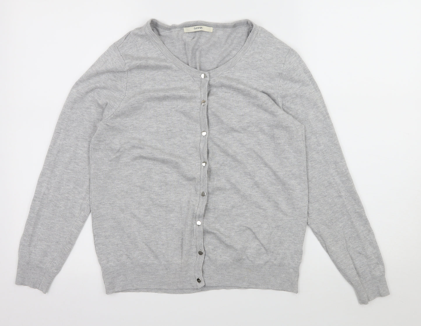 George Womens Grey  Knit Cardigan Jumper Size 14