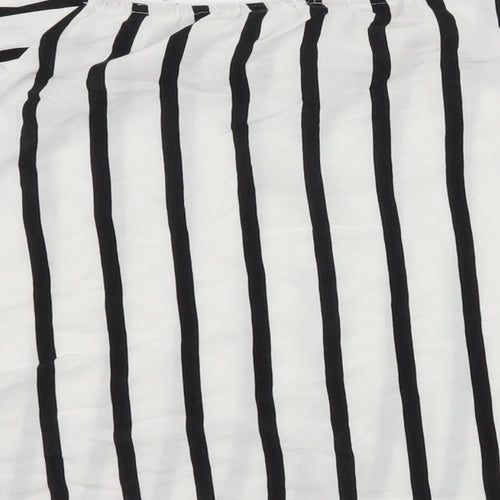 Select Womens White Striped  Basic Blouse Size 14