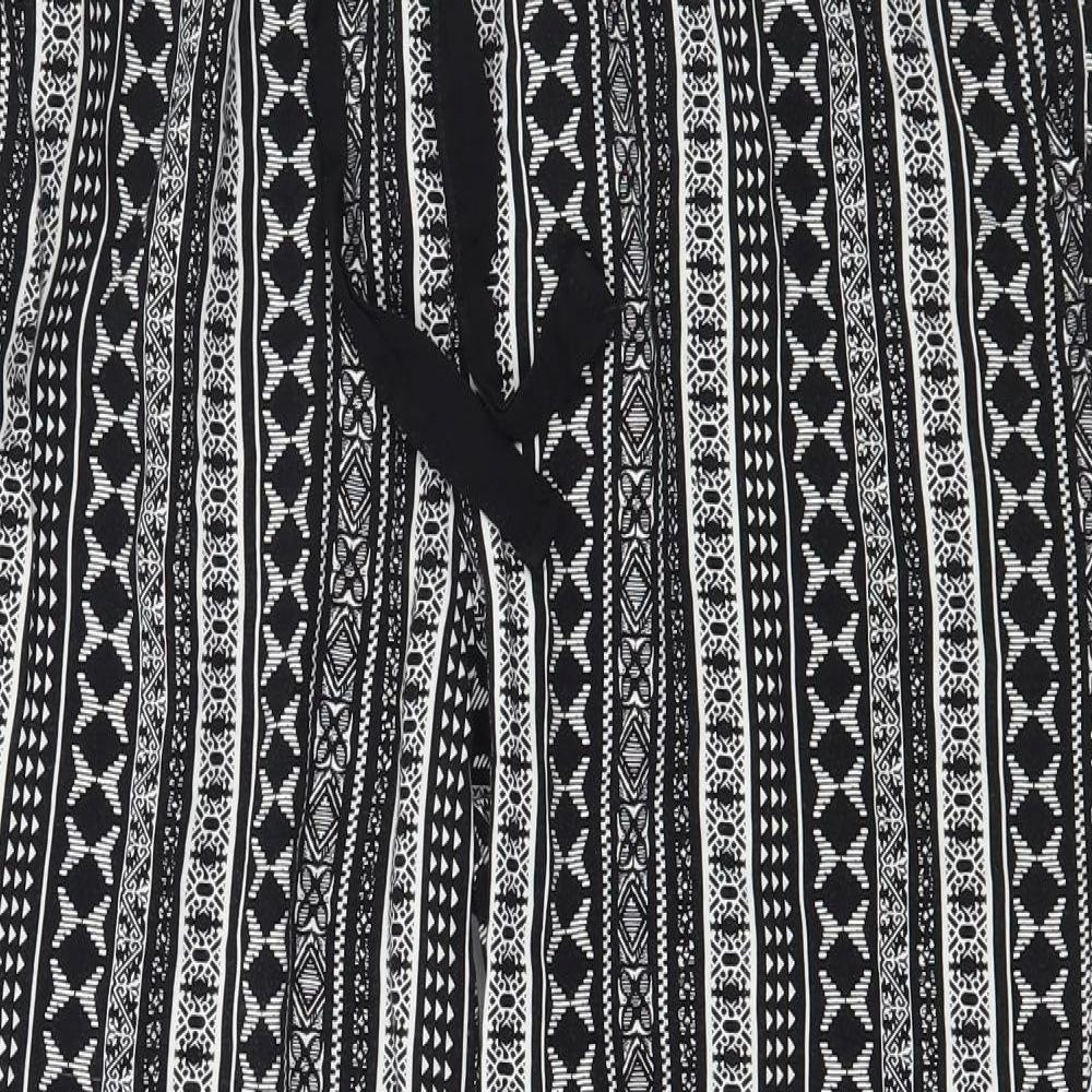 Primark Womens Black Striped  Trousers  Size 16 L27 in