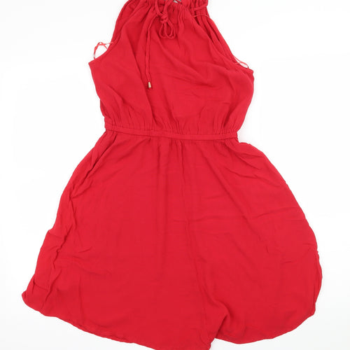 F&F Womens Red  Rayon Fit & Flare  Size 10