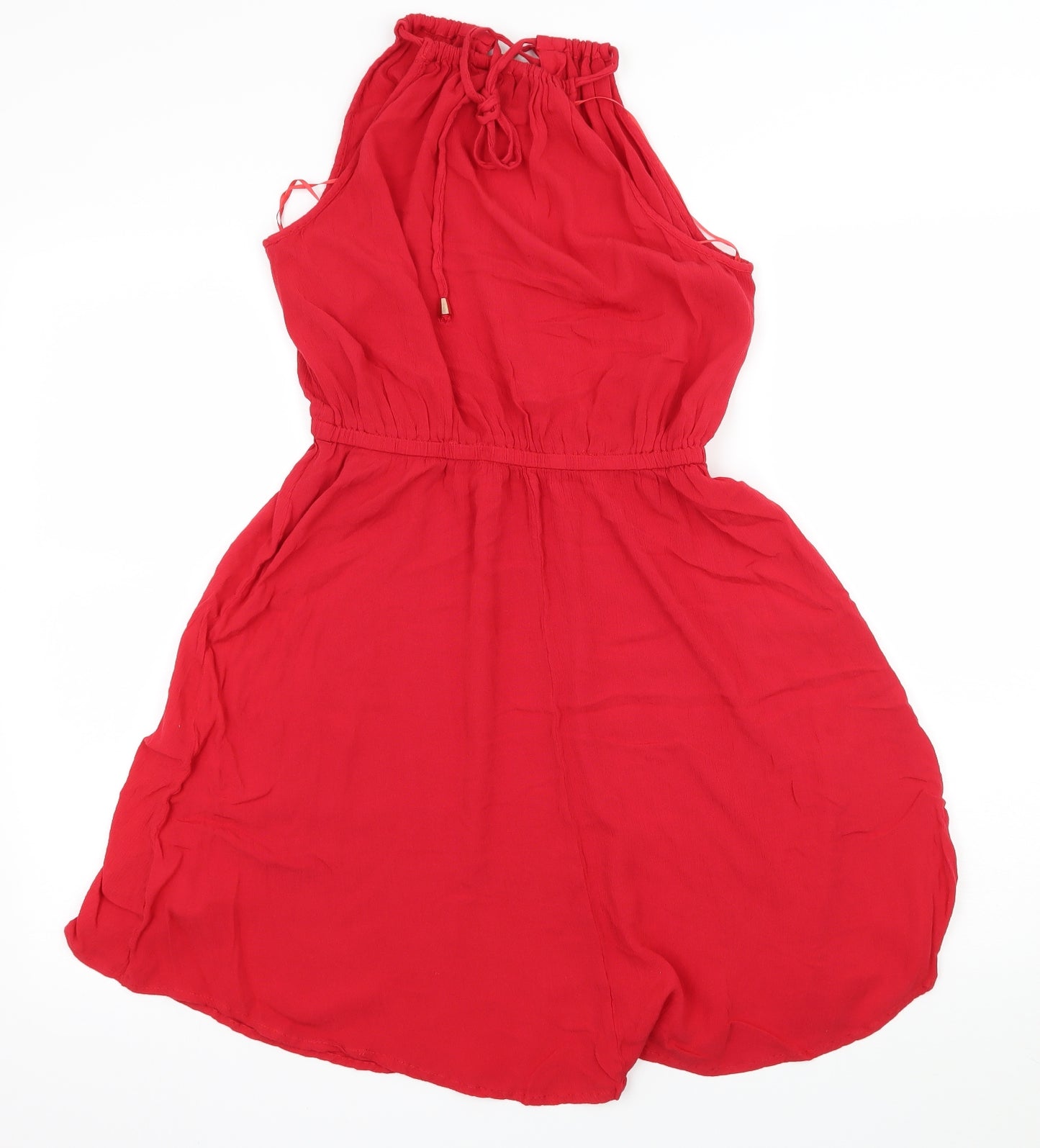 F&F Womens Red  Rayon Fit & Flare  Size 10
