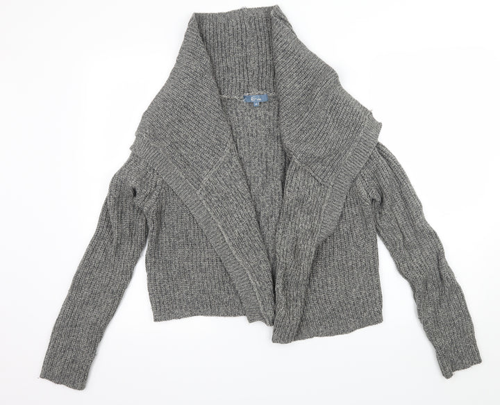 E-vie Womens Grey  Knit Cardigan Jumper Size 14
