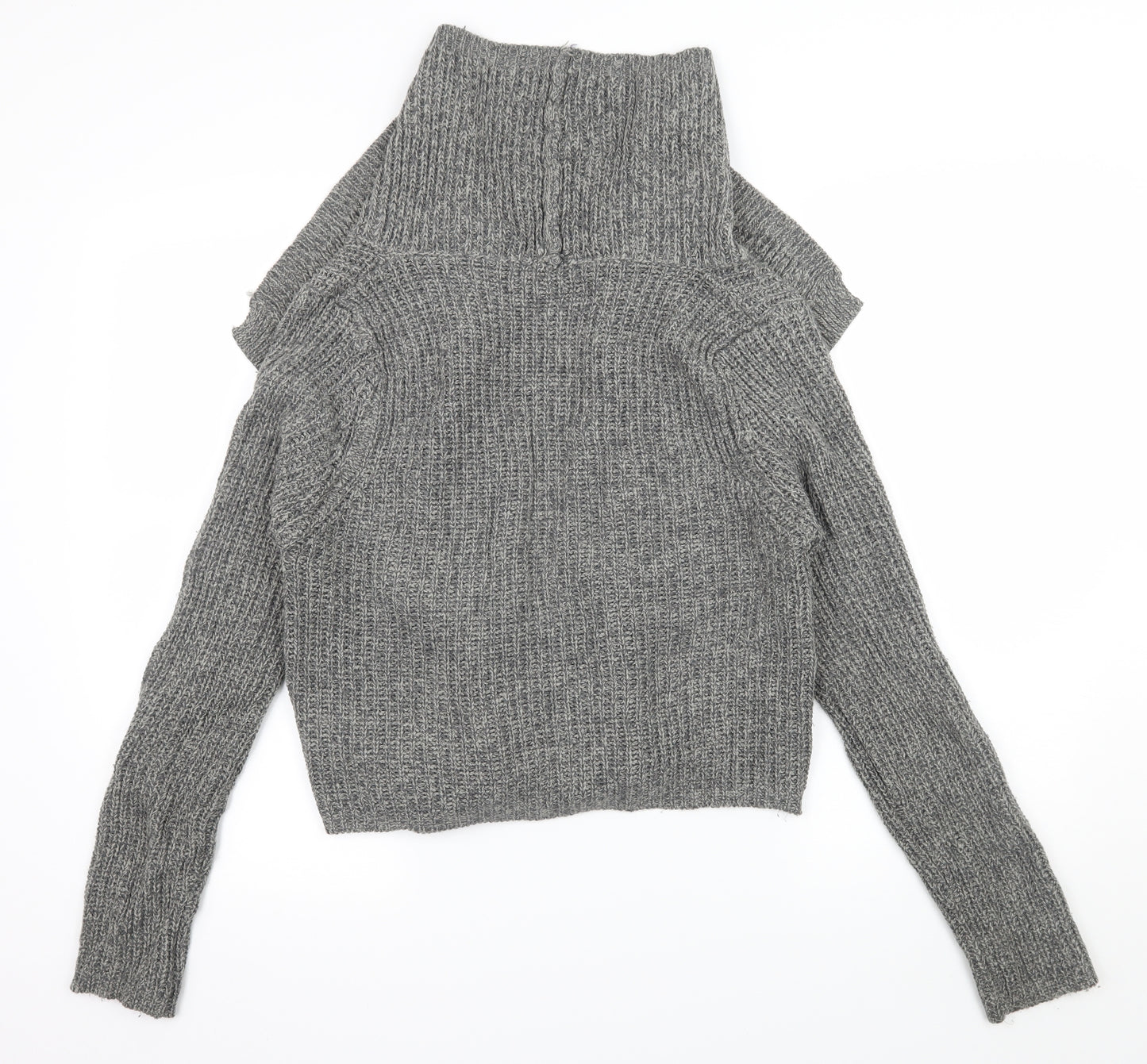 E-vie Womens Grey  Knit Cardigan Jumper Size 14