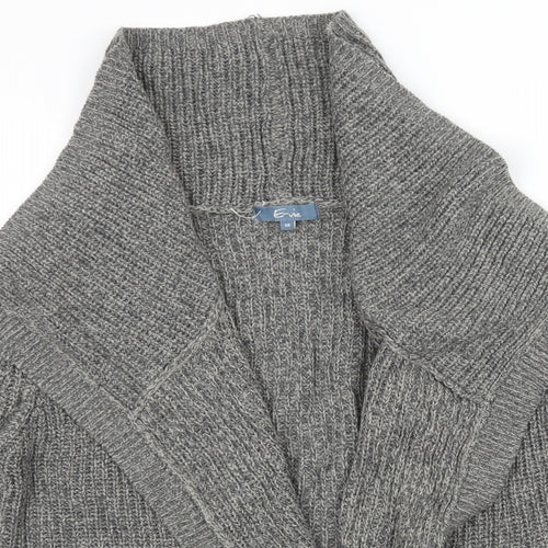 E-vie Womens Grey  Knit Cardigan Jumper Size 14