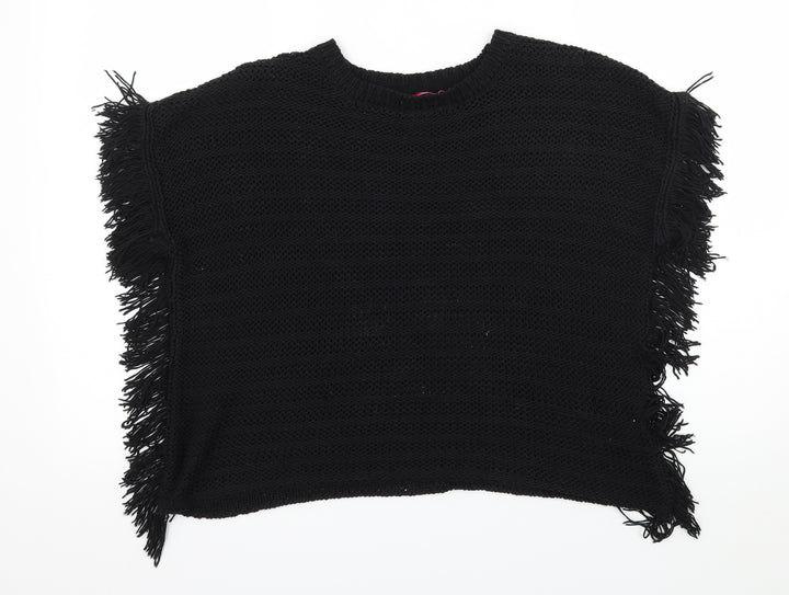 Young Dimension Girls Black  Knit Pullover Jumper Size 11-12 Years