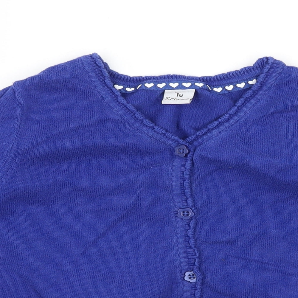 TU Girls Blue  Knit Cardigan Jumper Size 6 Years