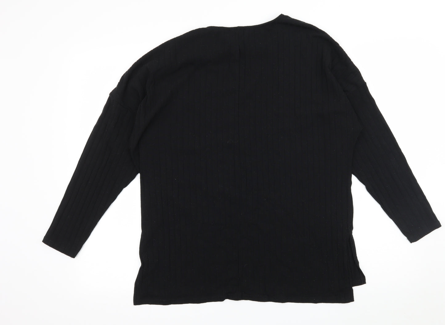 Papaya Womens Black  Jersey Basic T-Shirt Size 14