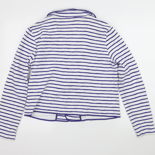 Joules Womens White Striped Jersey Jacket  Size 16