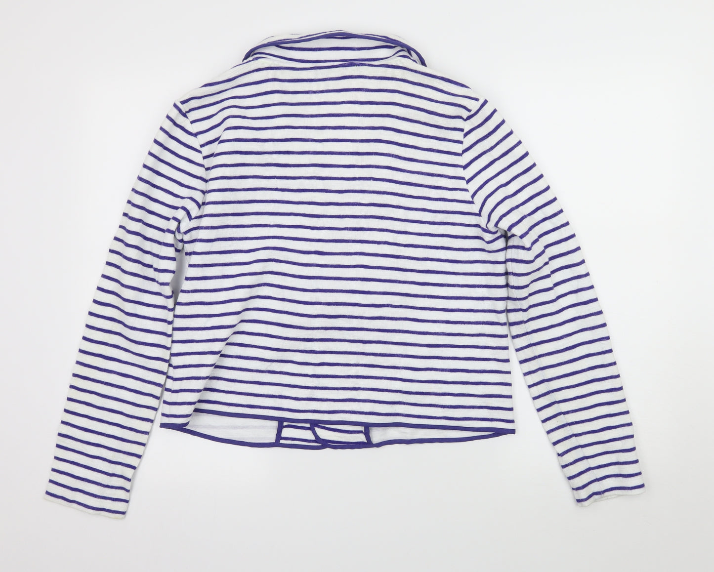 Joules Womens White Striped Jersey Jacket  Size 16