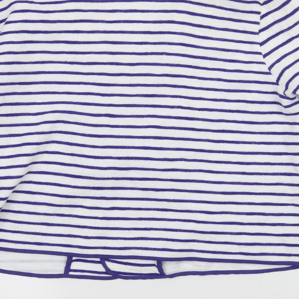 Joules Womens White Striped Jersey Jacket  Size 16