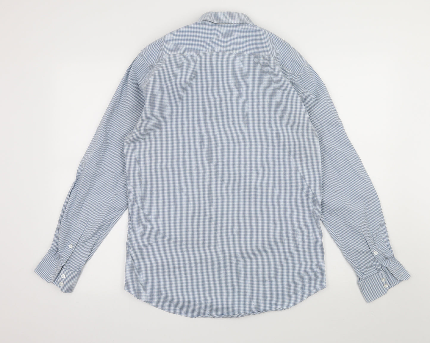 Duffer Mens Blue Check   Dress Shirt Size 15.5