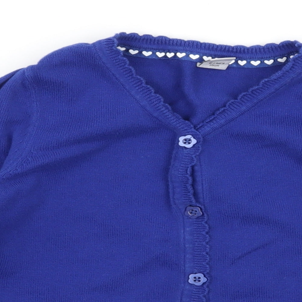 TU Girls Blue  Knit Cardigan Jumper Size 6 Years