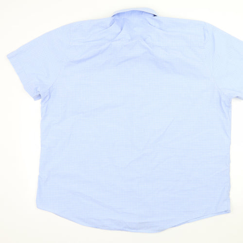 TU Mens Blue Check   Dress Shirt Size 18.5