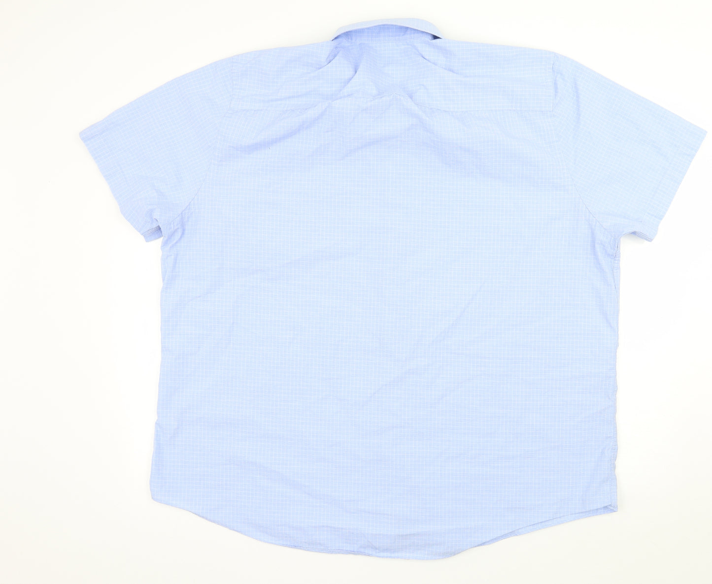 TU Mens Blue Check   Dress Shirt Size 18.5