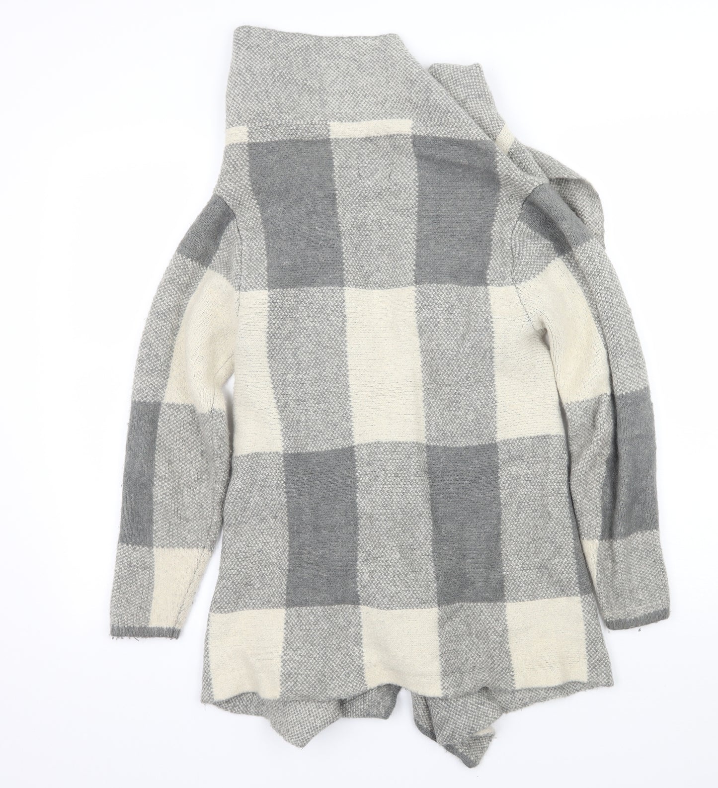 Atmosphere Womens Grey Check Knit Cardigan Jumper Size 10