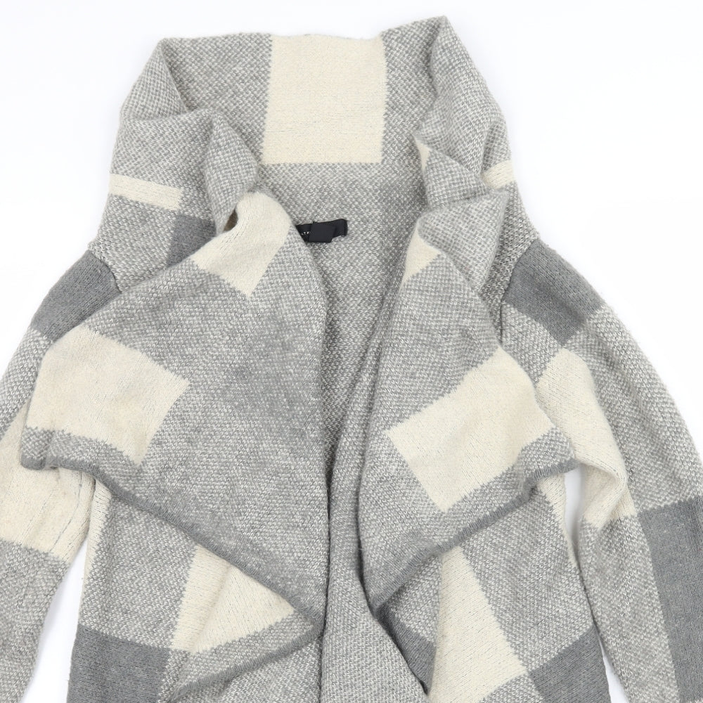 Atmosphere Womens Grey Check Knit Cardigan Jumper Size 10