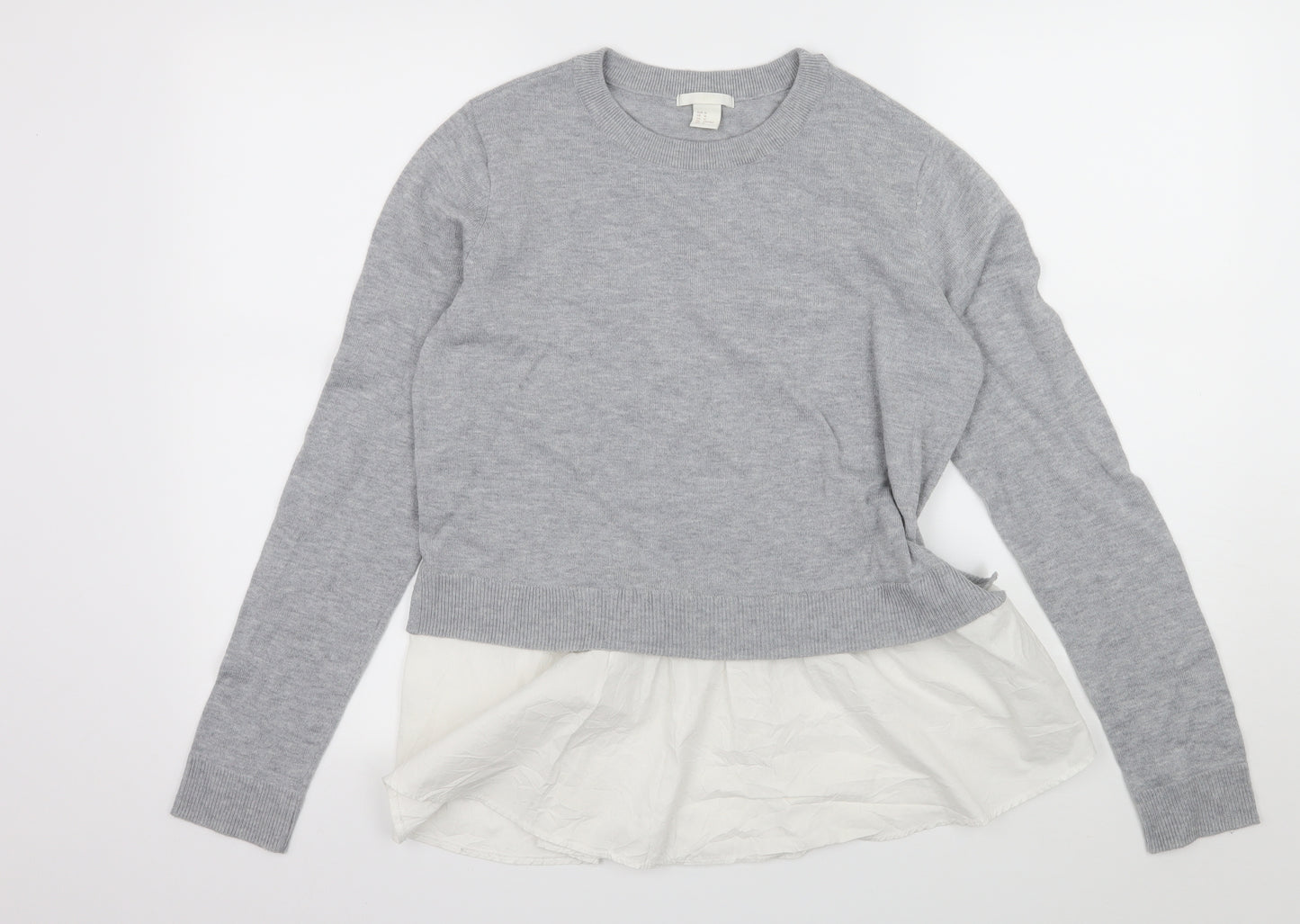 H&M Womens Grey  Knit Pullover Jumper Size M