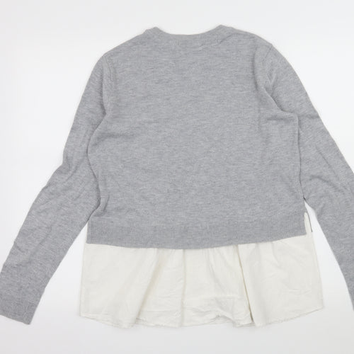 H&M Womens Grey  Knit Pullover Jumper Size M