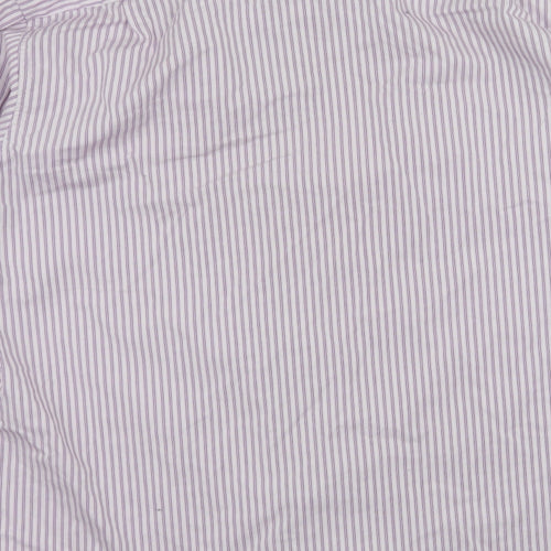 Christian Troelstrup Mens Purple Striped   Button-Up Size L