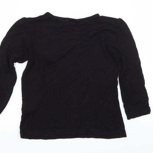 F&F Girls Black  Jersey Basic T-Shirt Size 5-6 Years
