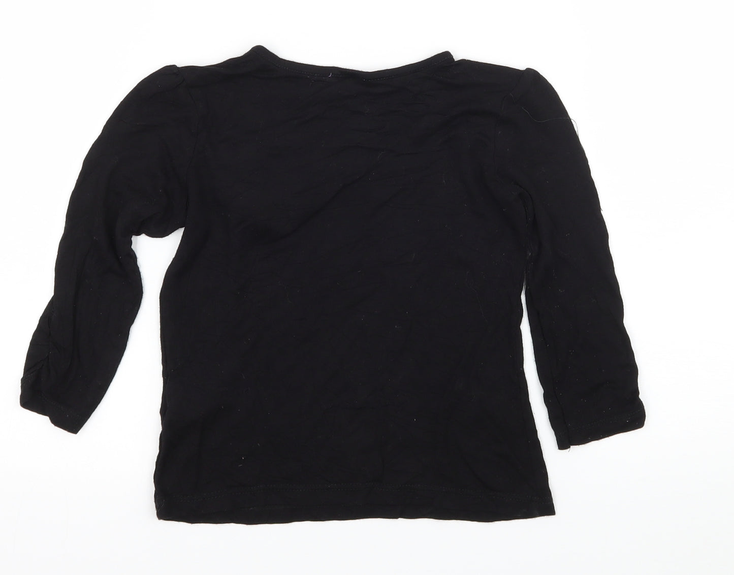 F&F Girls Black  Jersey Basic T-Shirt Size 5-6 Years