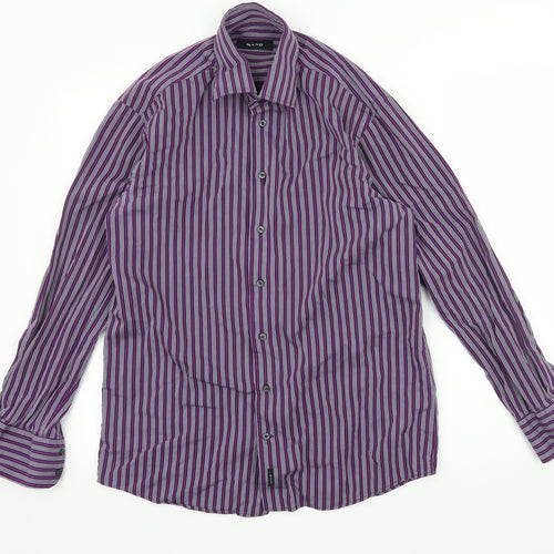 Sand  Womens Purple Striped  Basic Button-Up Size M