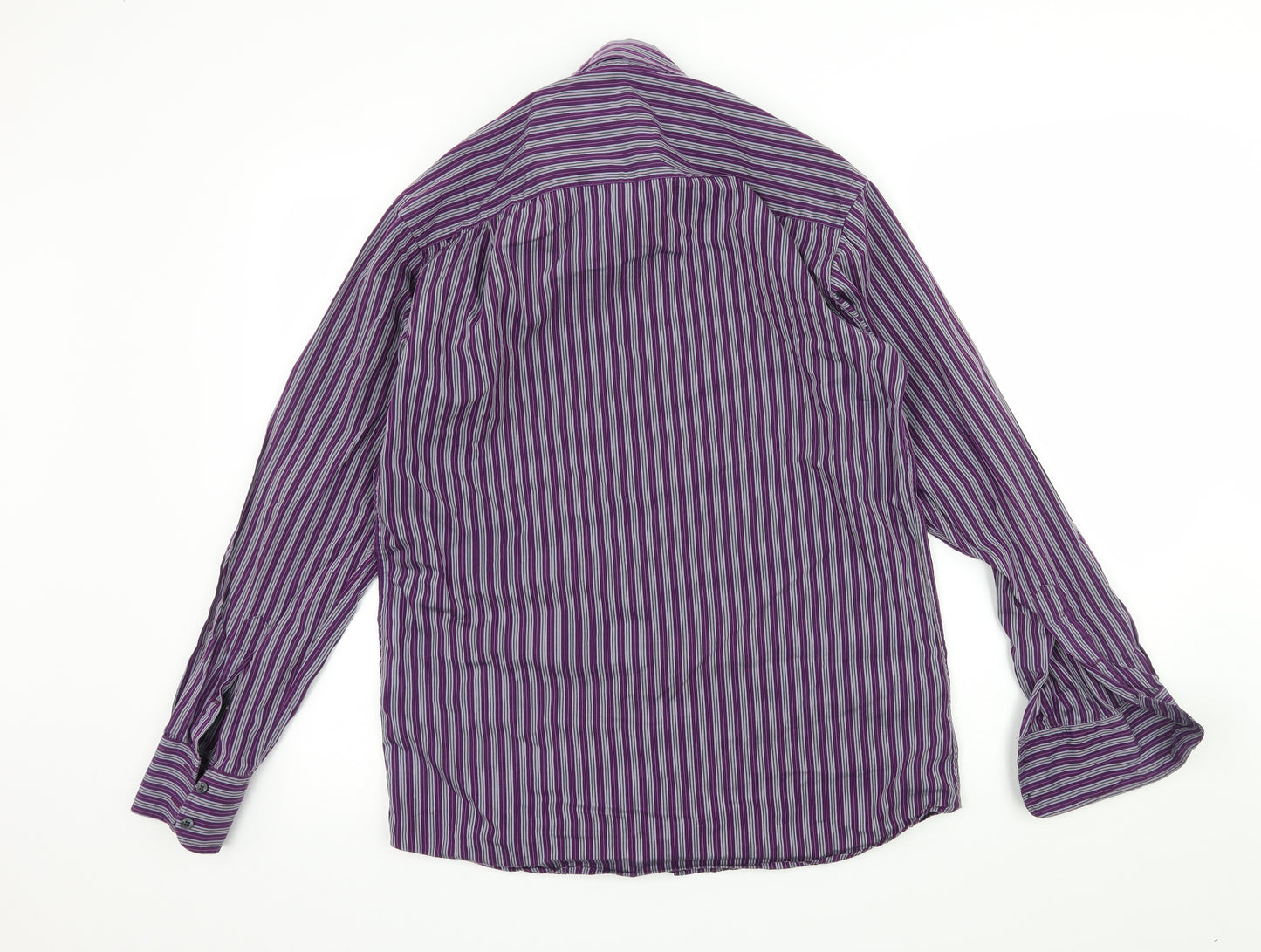 Sand  Womens Purple Striped  Basic Button-Up Size M