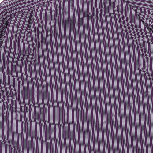 Sand  Womens Purple Striped  Basic Button-Up Size M