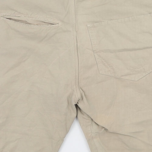 French Connection Mens Beige  Denim Bermuda Shorts Size 34 in