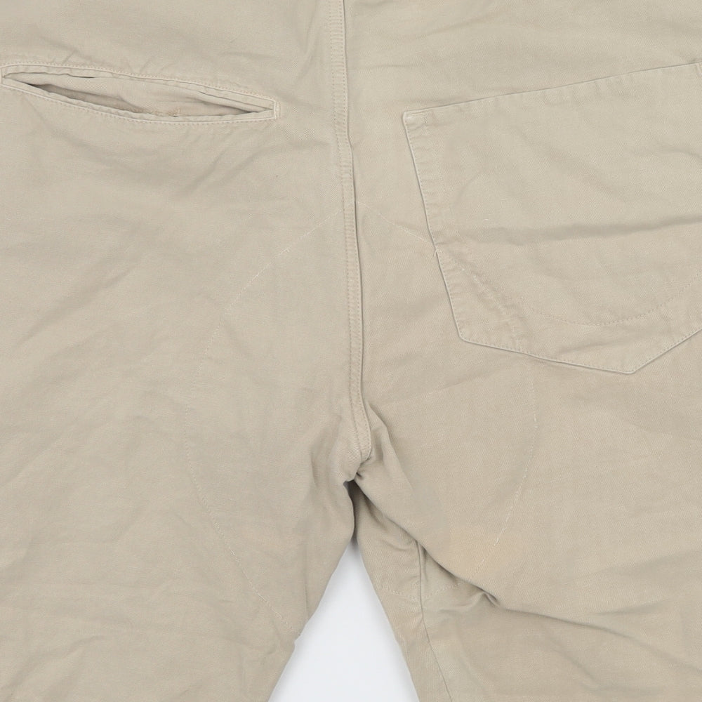 French Connection Mens Beige  Denim Bermuda Shorts Size 34 in