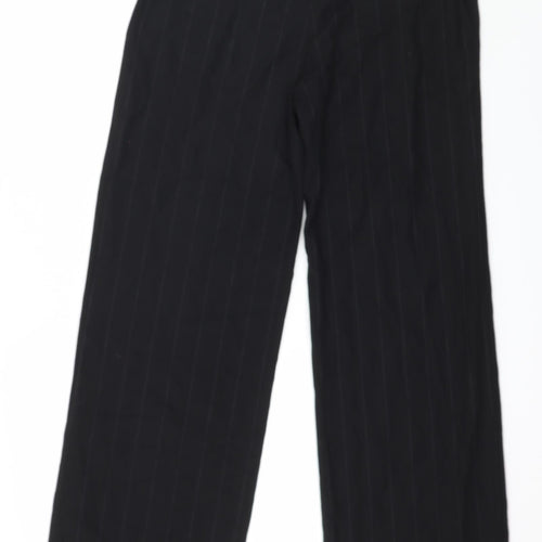 NEXT Womens Black Striped  Trousers  Size 12 L30 in