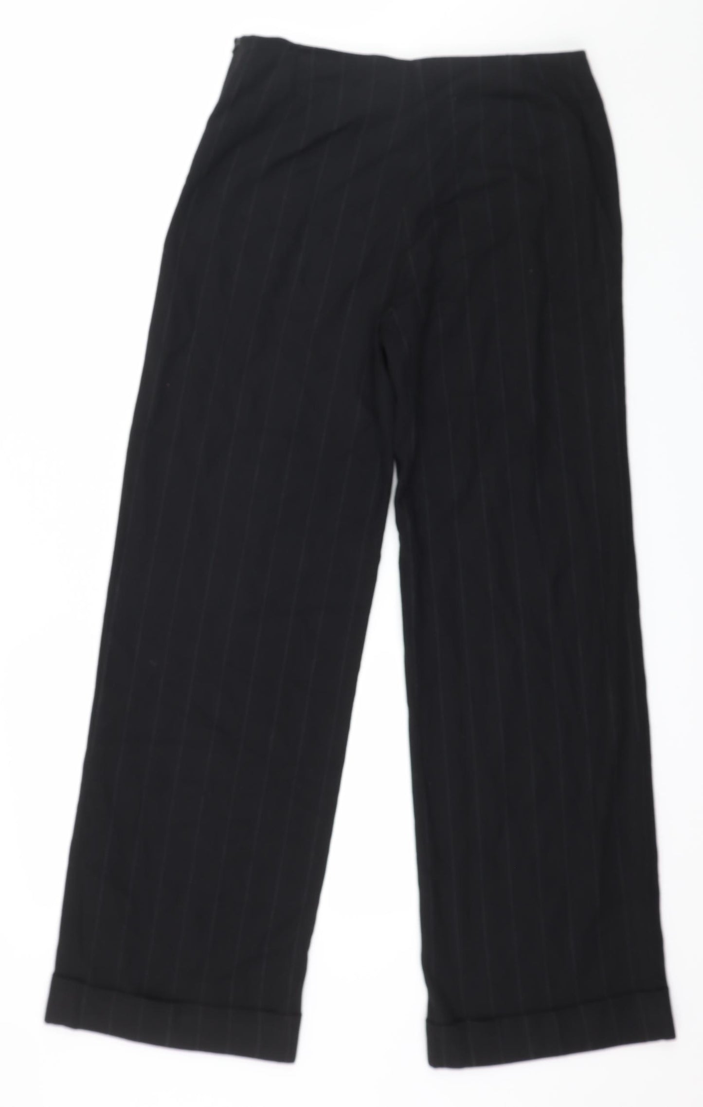 NEXT Womens Black Striped  Trousers  Size 12 L30 in