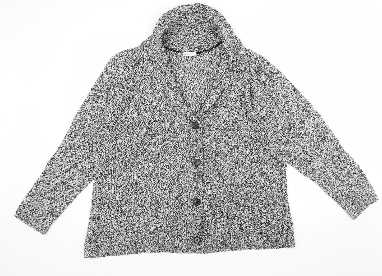 Damart Womens Grey  Knit Cardigan Jumper Size 22