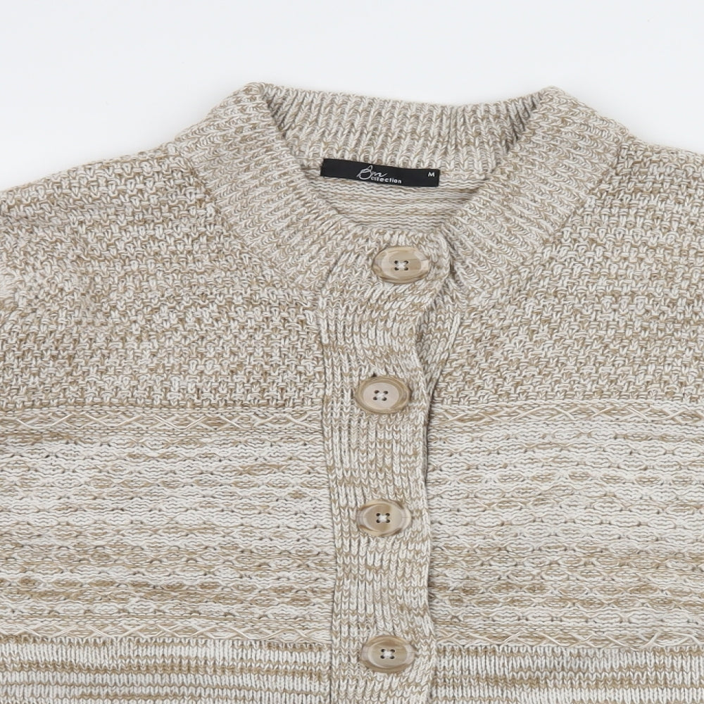 Bonmarché Womens Beige  Knit Cardigan Jumper Size M