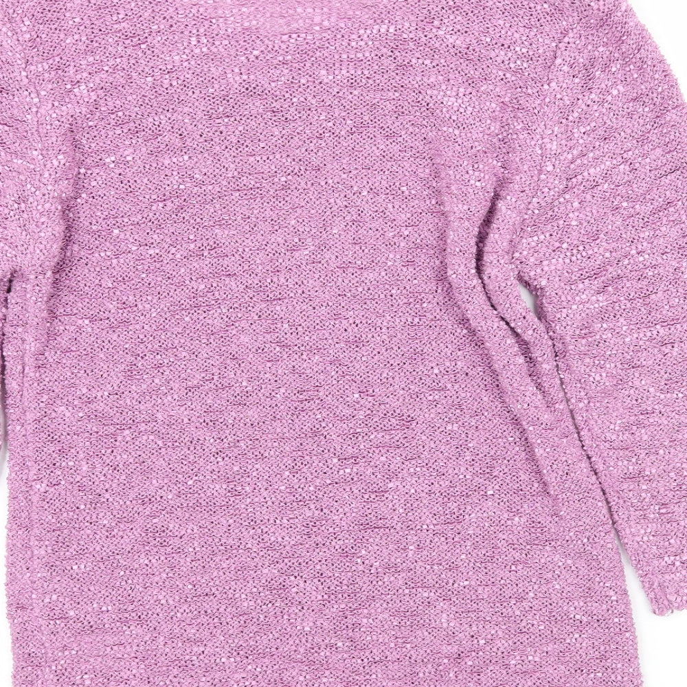 Bonmarché Womens Purple  Knit Pullover Jumper Size S