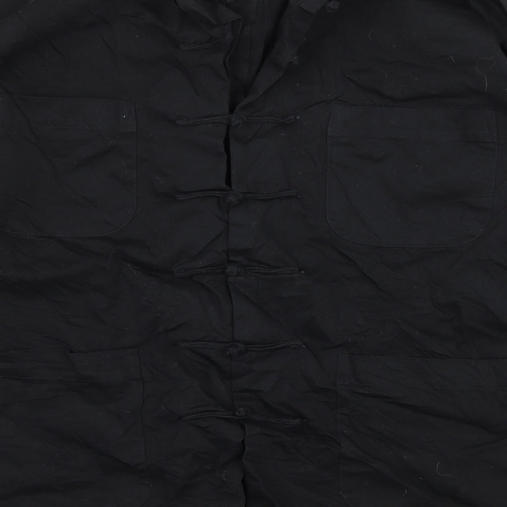 Rose Mens Black    Button-Up Size M