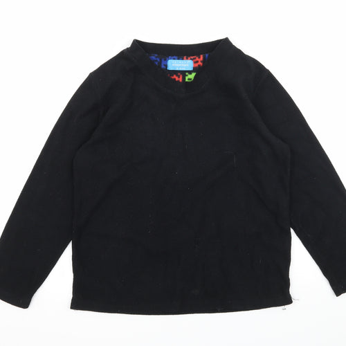 Primark Boys Black Solid Fleece  Pyjama Top Size 9-10 Years