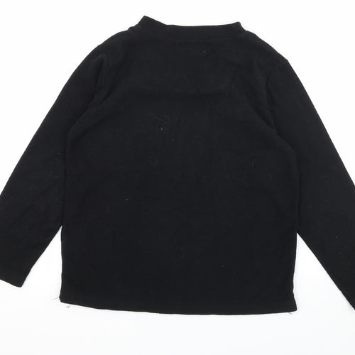 Primark Boys Black Solid Fleece  Pyjama Top Size 9-10 Years