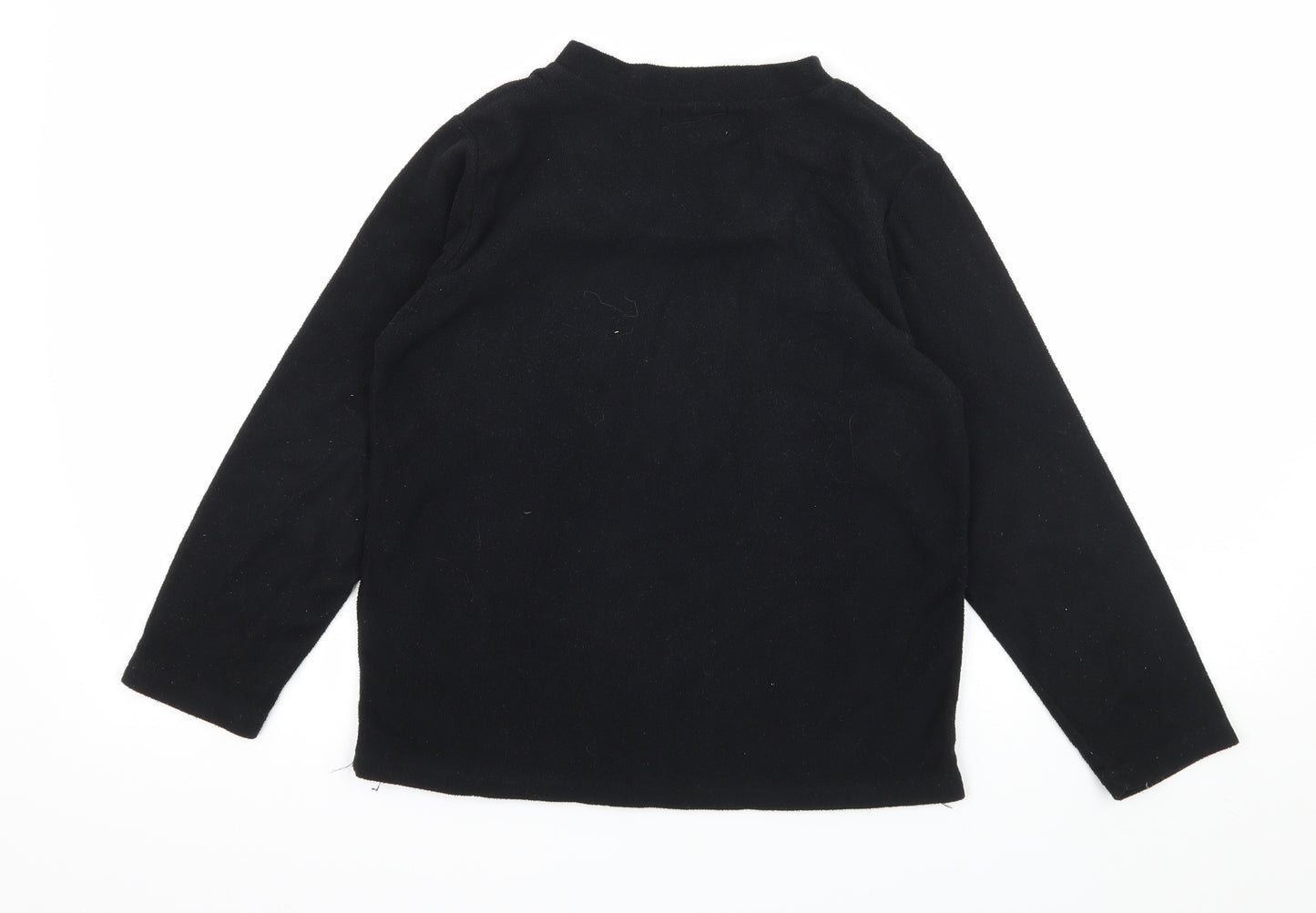 Primark Boys Black Solid Fleece  Pyjama Top Size 9-10 Years