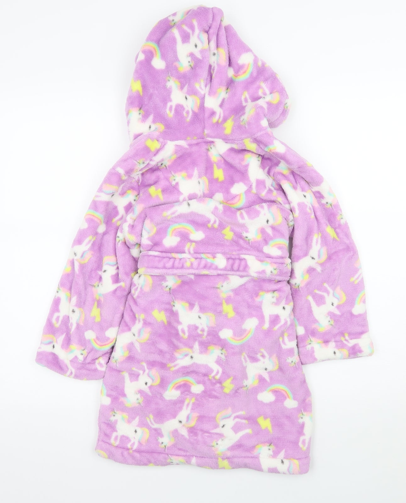 Blue Zoo Girls Purple Geometric Microfibre Top Robe Size 5-6 Years  - Unicorn