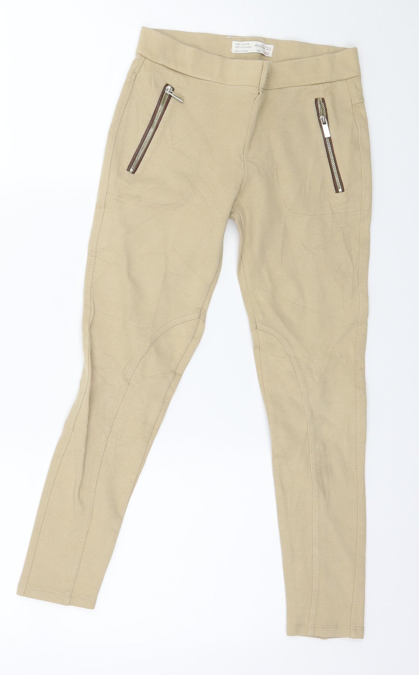 Zara Girls Beige   Jegging Trousers Size 11-12 Years