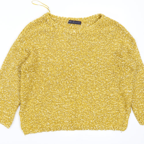 M&S Collection Womens Yellow  Knit Pullover Jumper Size S