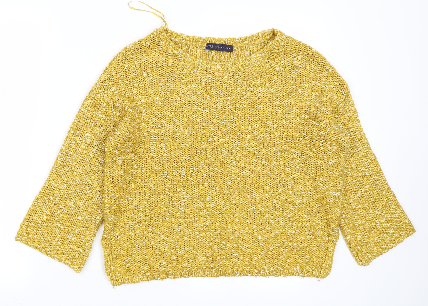 M&S Collection Womens Yellow  Knit Pullover Jumper Size S