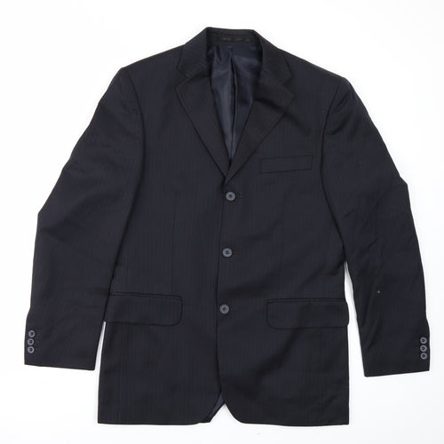 Burton Mens Black Striped  Jacket Blazer Size 36