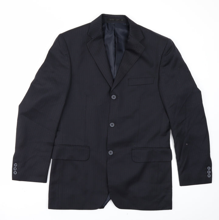 Burton Mens Black Striped Jacket Blazer Size 36
