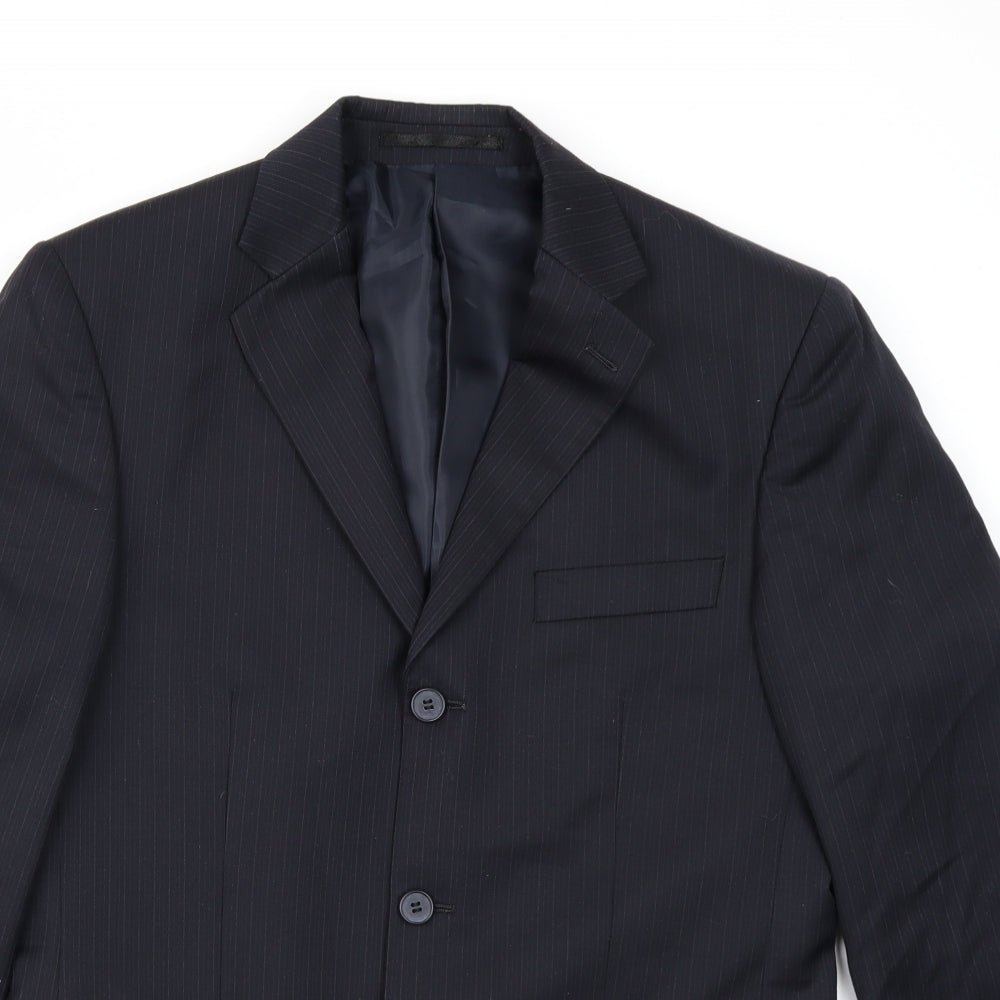 Burton Mens Black Striped  Jacket Blazer Size 36