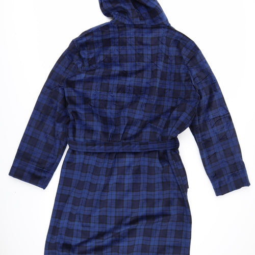 Debenhams Mens Blue Check Fleece  Robe Size L