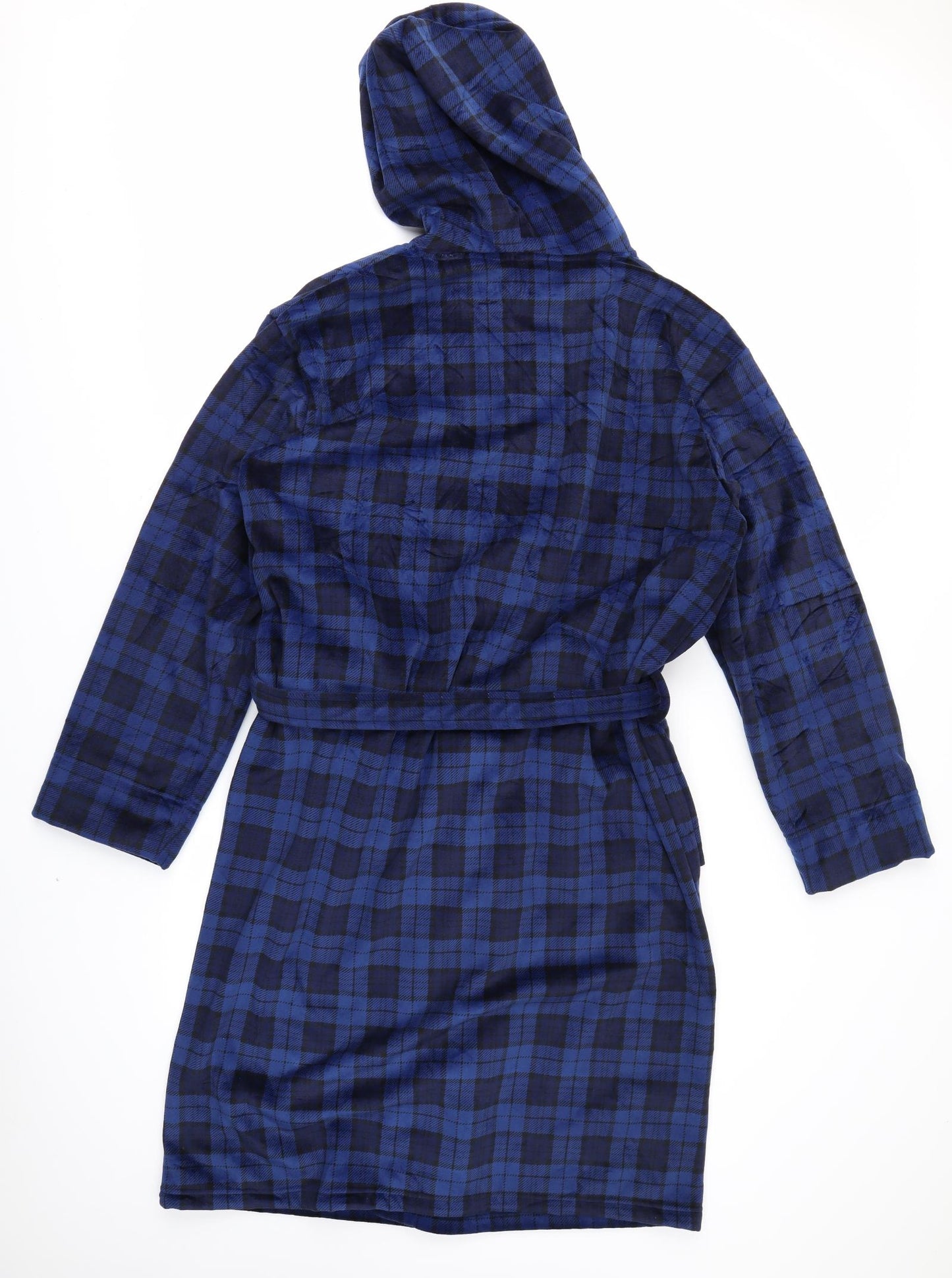 Debenhams Mens Blue Check Fleece  Robe Size L