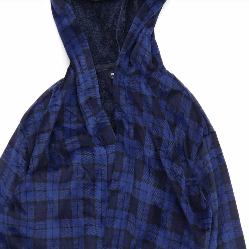 Debenhams Mens Blue Check Fleece  Robe Size L