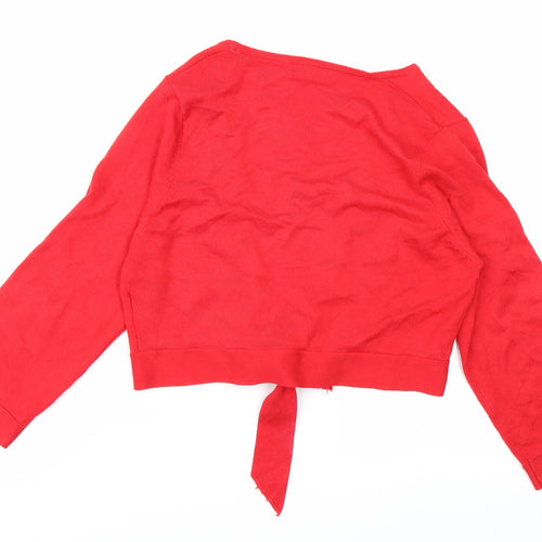 //text Womens Red   Cardigan Jumper Size M